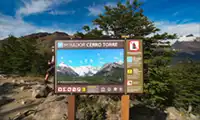 Cartel de interpretación del Mirador Cerro Torre.
